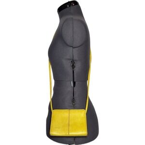 Vtg Y2K Esprit Mini Crossbody Bag Yellow Faux Leather Structured Boxy Purse